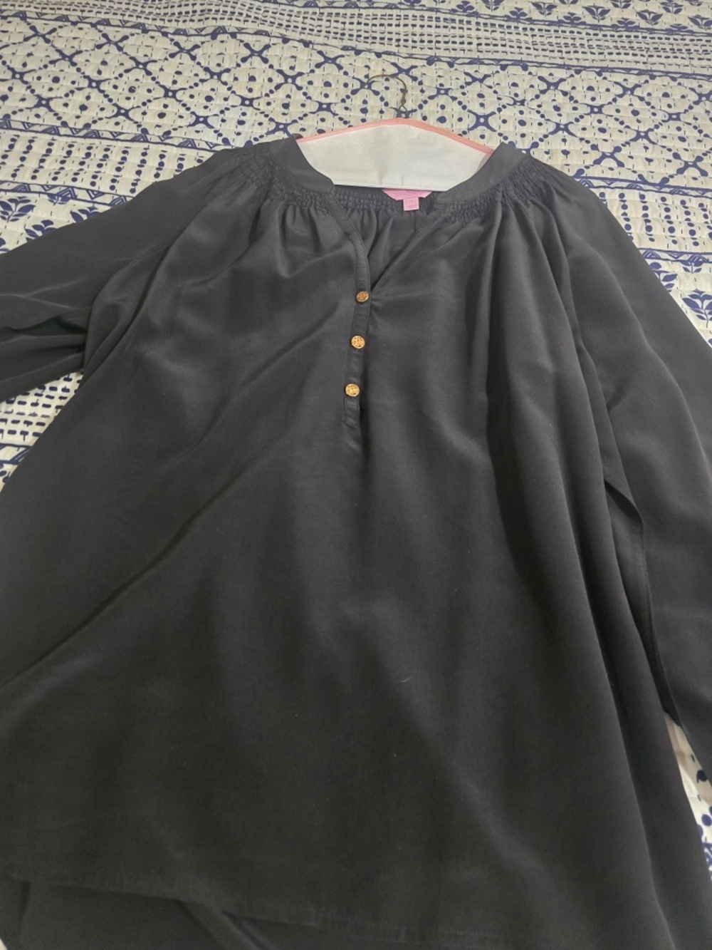 Lily Pulitzer Elsa Silk Top - Navy